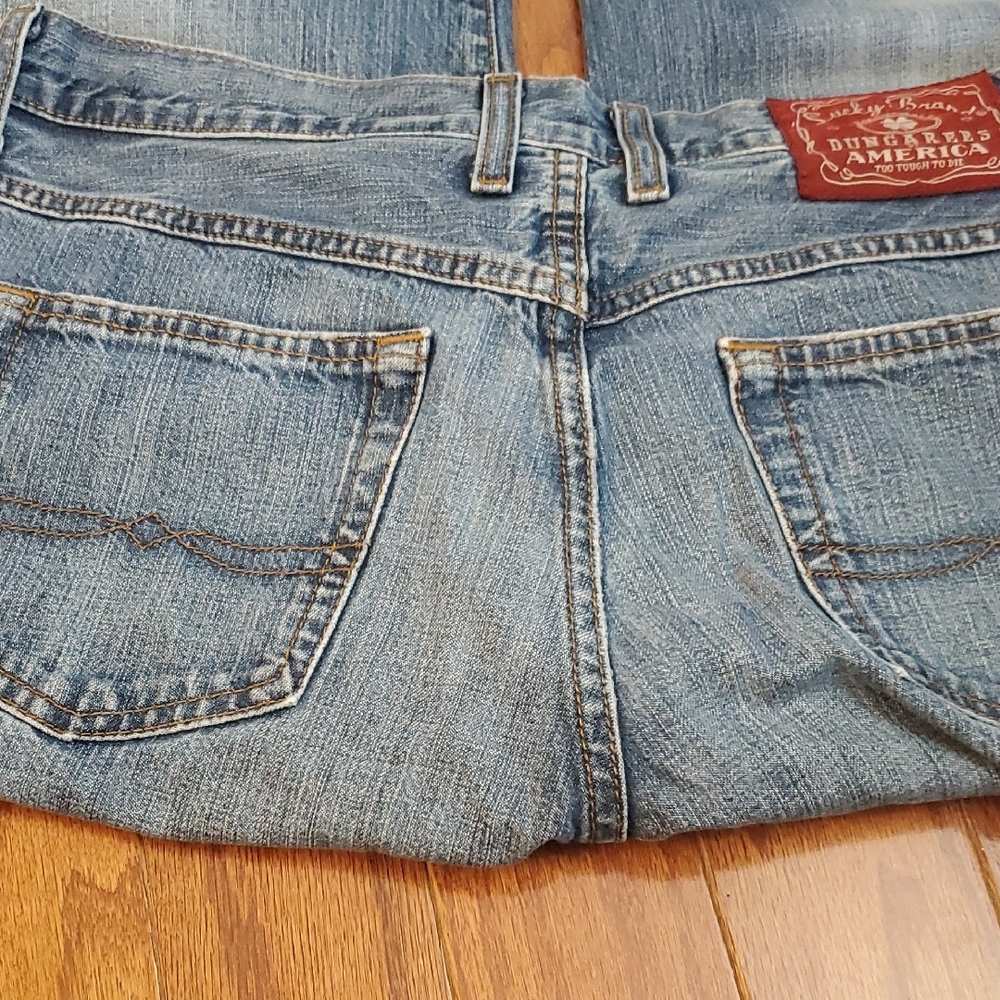 Lucky Brand Dungarees Classic Fit Crop Jeans Womens Size 30 Blue Medium Wash 08 - Picture 13 of 15